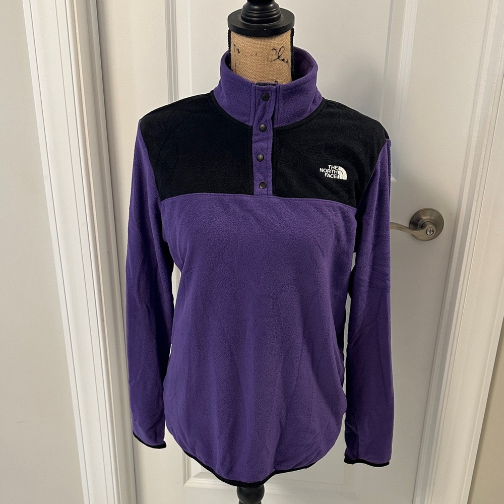 The North Face Black and Purple Fleece sweater